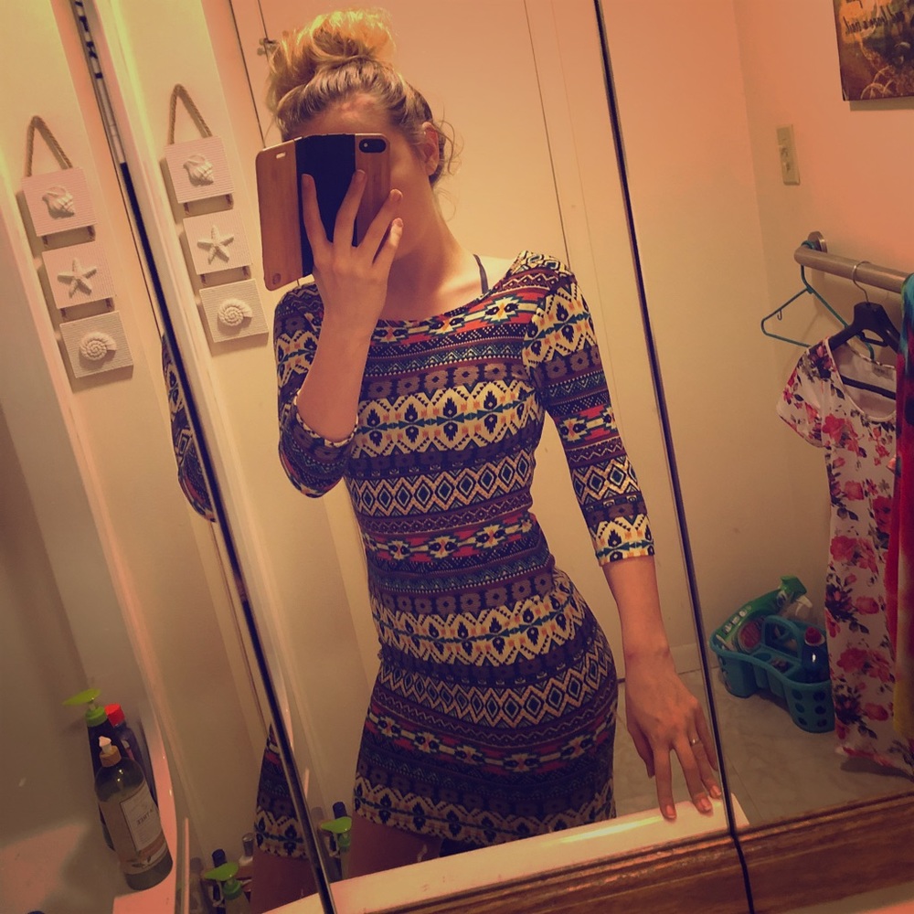 Scoop Back Aztec Dress